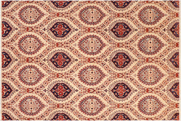 handmade Transitional Kafkaz Chobi Ziegler Beige Blue Hand Knotted RECTANGLE 100% WOOL area rug 8 x 10